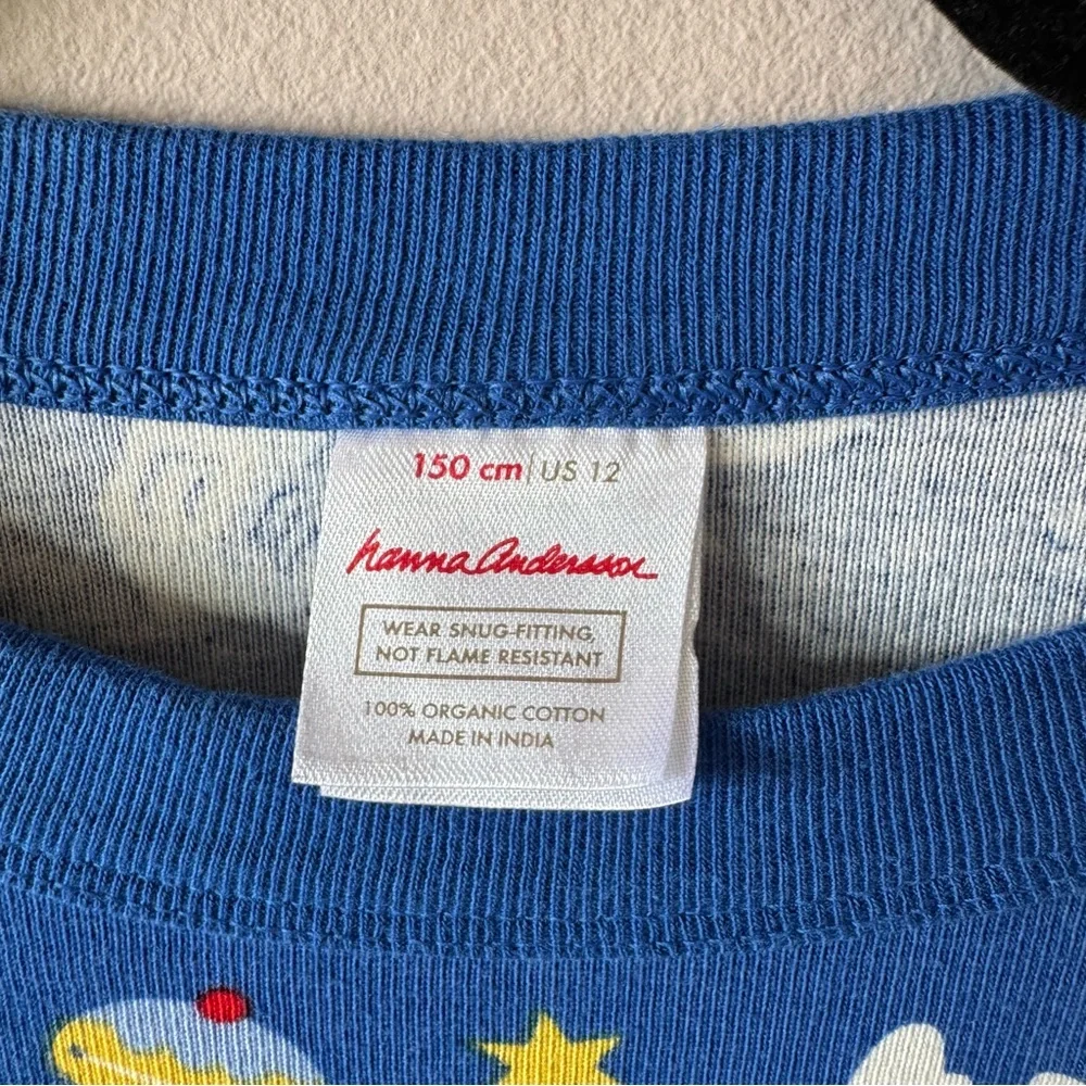 Hanna‎ Andersson Blue Hannukah Menorah Long Sleeve Matching Pajama Set Size 12